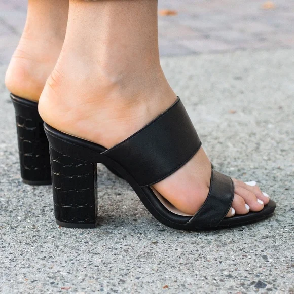 HEEL KIT- Pashion 1.0  Blk Croc Block 4 Inch - Picture 2 of 3